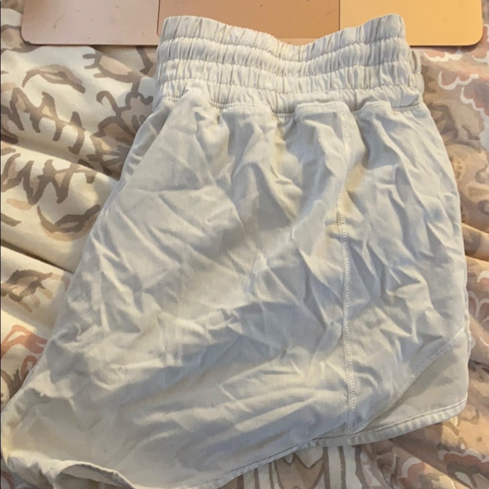 White lulu lemon shorts online only (high rise)